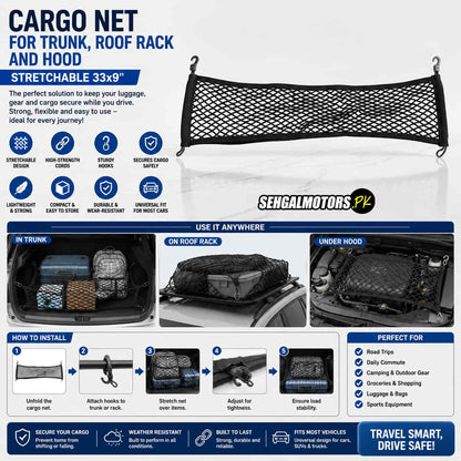 Large Capacity Car Roof Storage Net