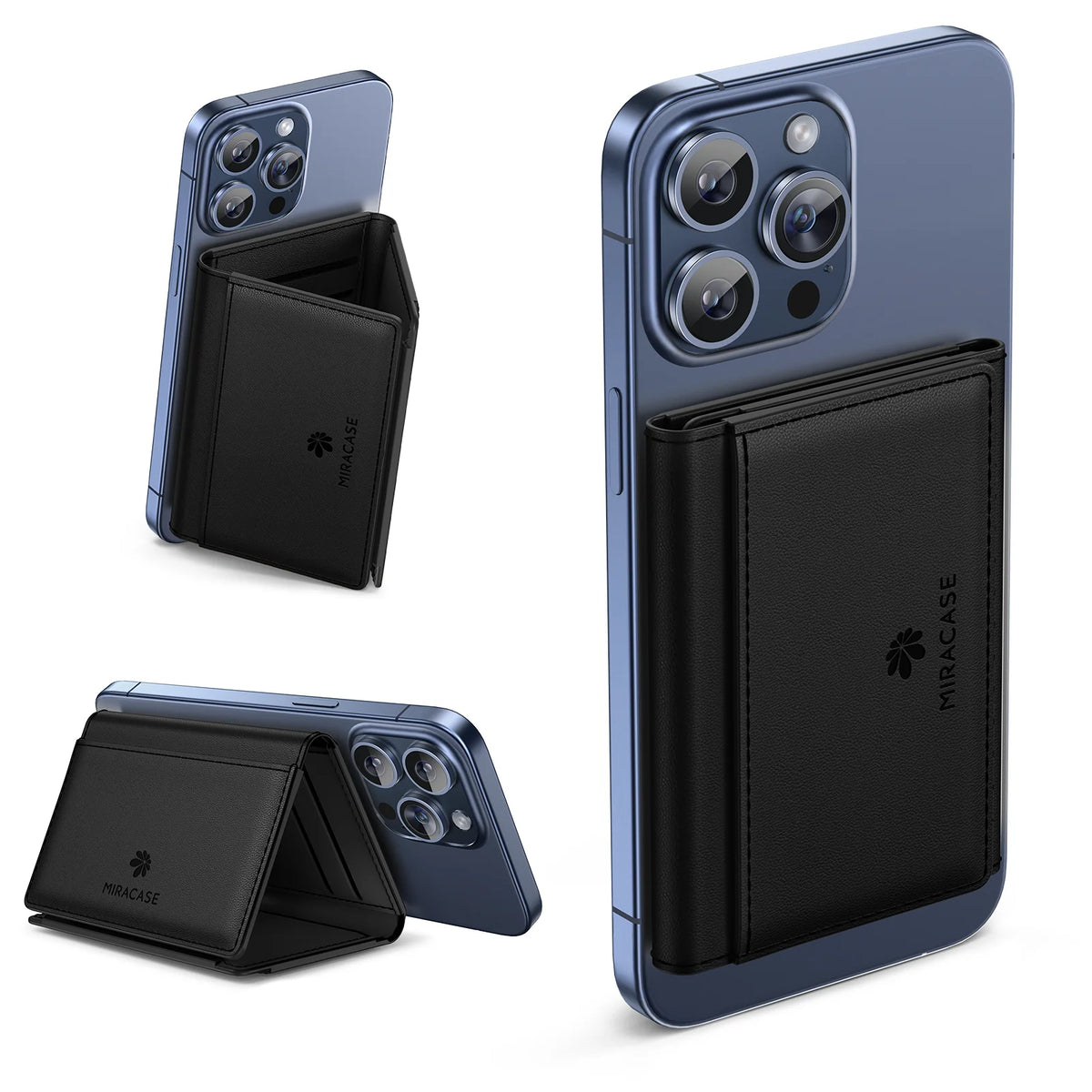 Premium Magnetic Leather Wallet With Mobile Stand