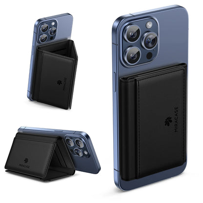 Premium Magnetic Leather Wallet With Mobile Stand