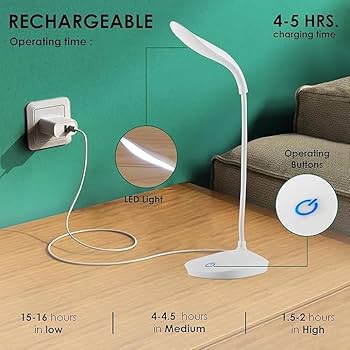 Portable Touch Control LED Desk Lamp – USB Rechargeable