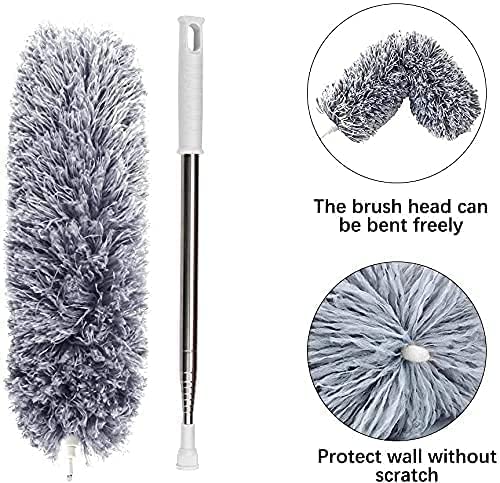Flexible Grey Duster With Long Rod