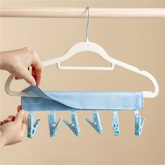 Space Saving Travel Clothes Hanger with Clips (Pack of 3)