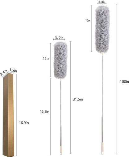 Flexible Grey Duster With Long Rod