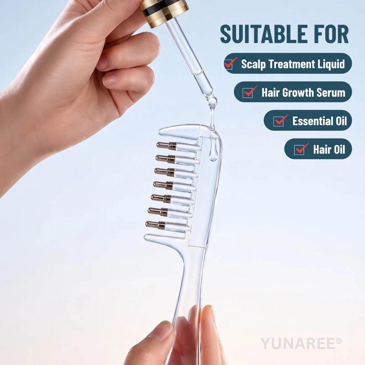 Hair Oil Applicator Crystal Comb For Hair Care