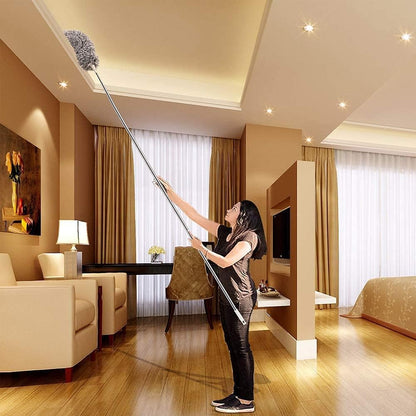 Flexible Grey Duster With Long Rod