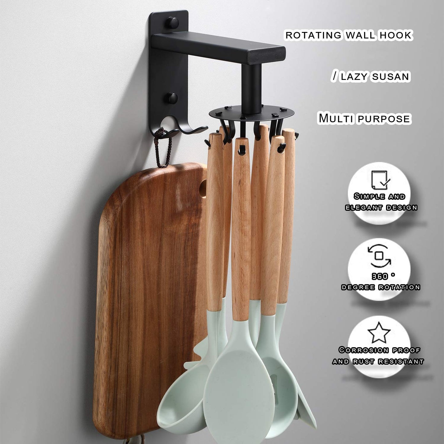 360° Rotation Self-Adhesive Hook Kitchen Bathroom