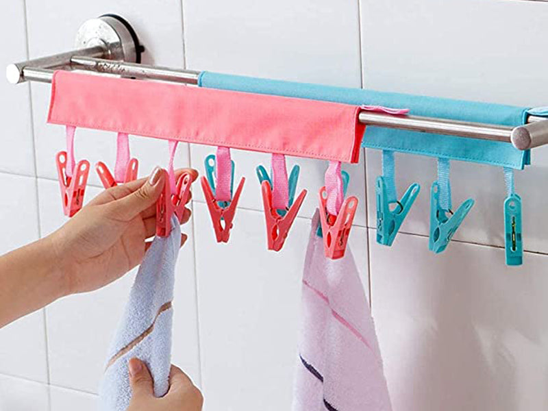 Space Saving Travel Clothes Hanger with Clips (Pack of 3)