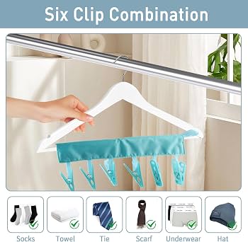 Space Saving Travel Clothes Hanger with Clips (Pack of 3)
