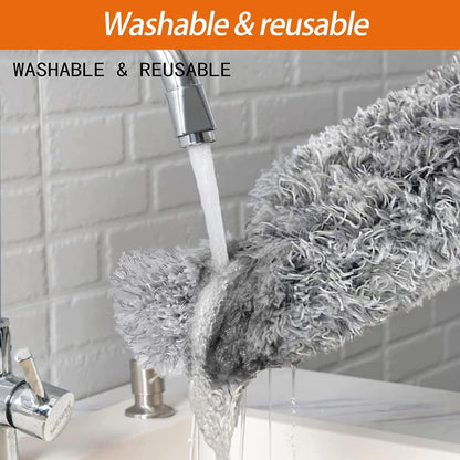 Flexible Grey Duster With Long Rod