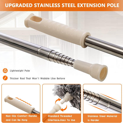 Flexible Grey Duster With Long Rod