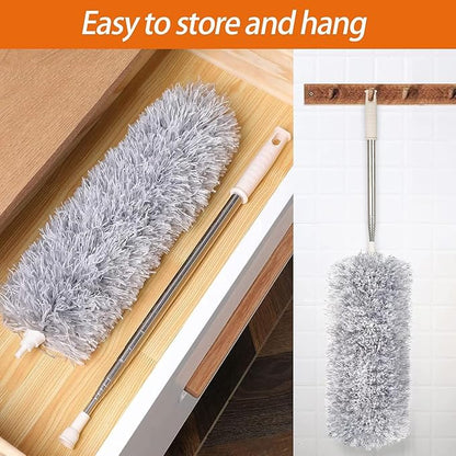 Flexible Grey Duster With Long Rod