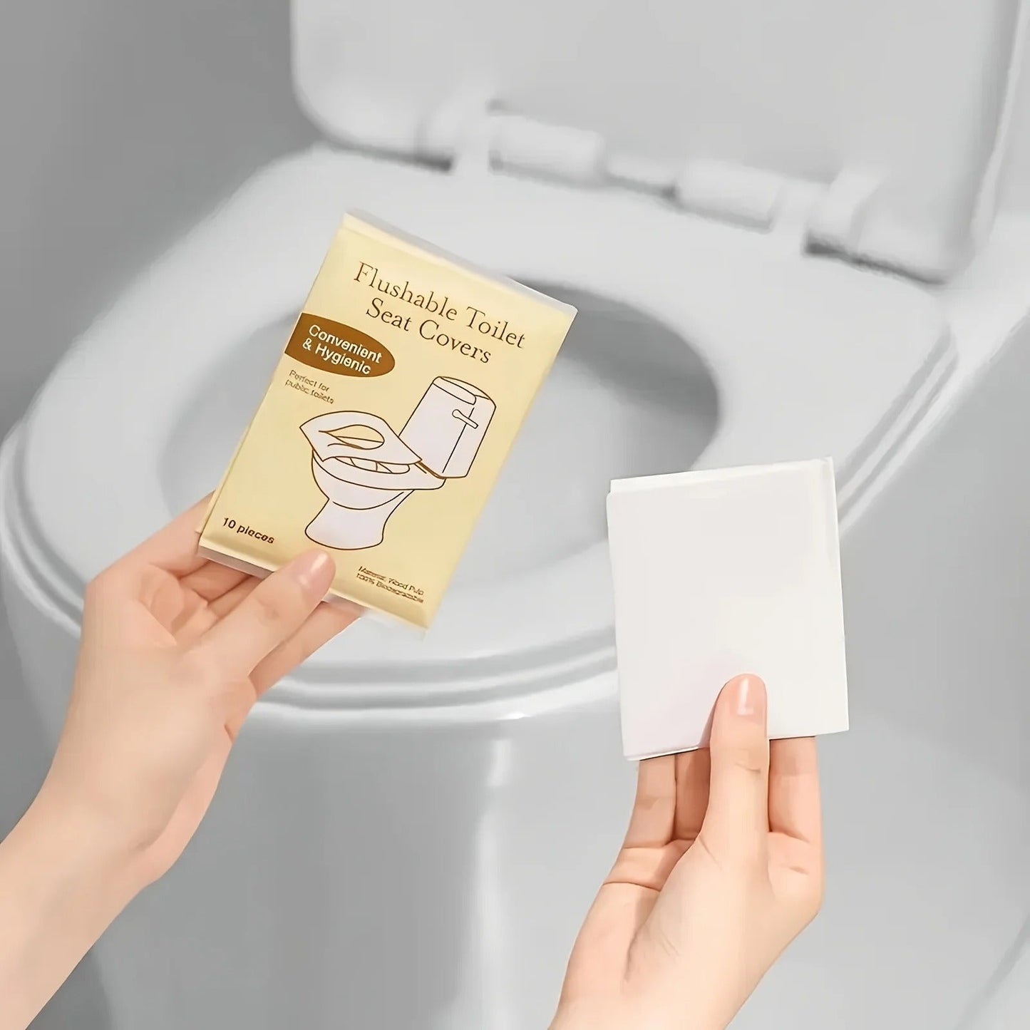 Hygienic Flushable Seat Cover Sheets (10 Pieces)