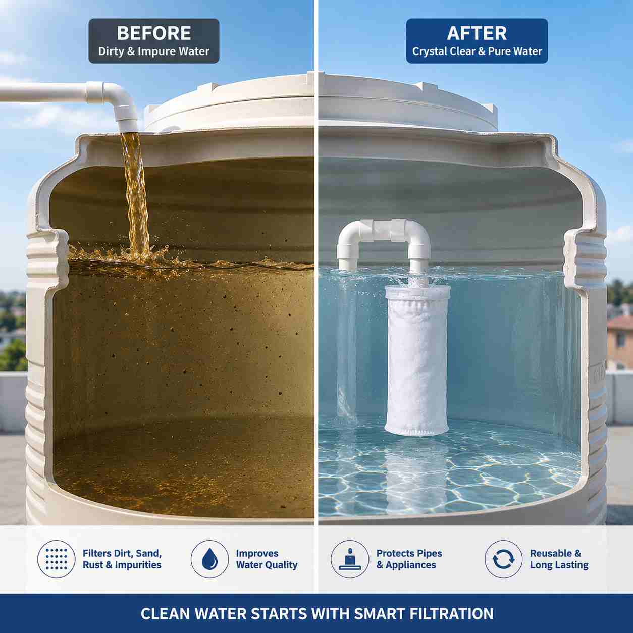 Reuseable Water Tank Filter