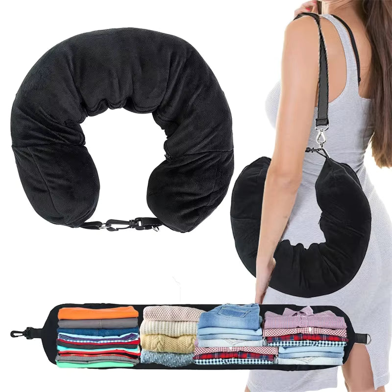 2-in-1 Travel Neck Pillow & Storage Space