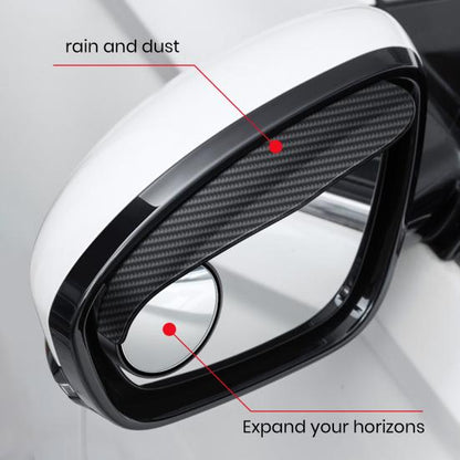 2-in-1 Carbon Fiber Car Blind Spot Mirror & Rain Eyebrow