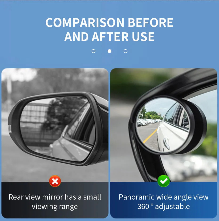 2-in-1 Carbon Fiber Car Blind Spot Mirror & Rain Eyebrow