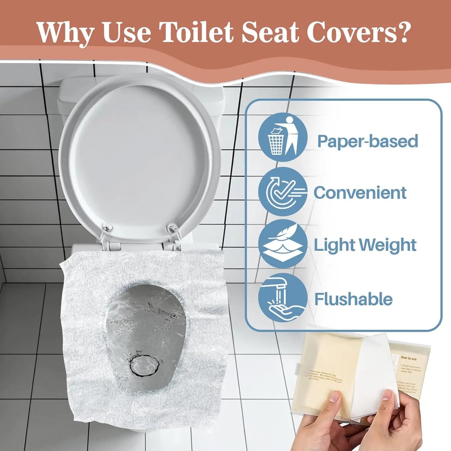 Hygienic Flushable Seat Cover Sheets (10 Pieces)