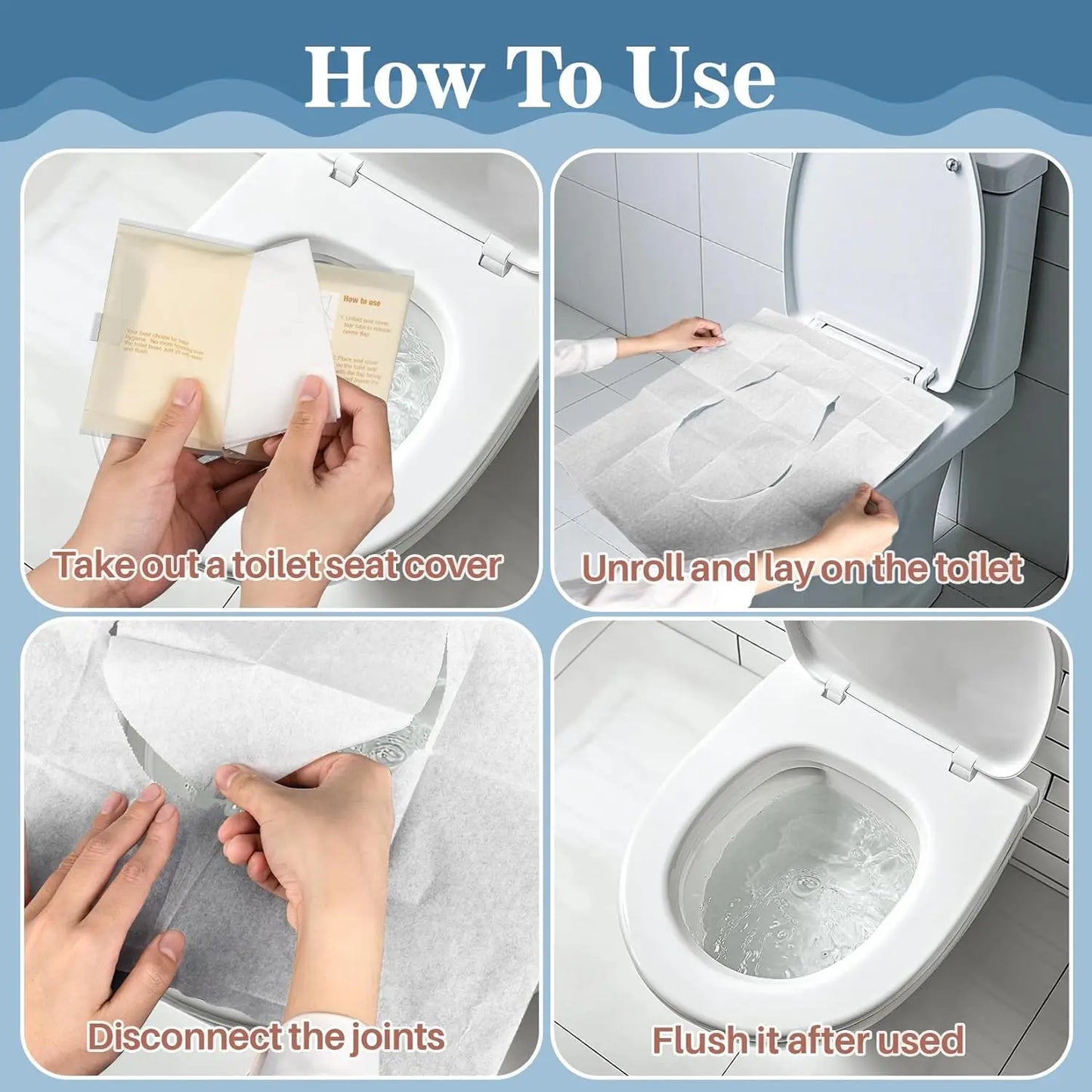 Hygienic Flushable Seat Cover Sheets (10 Pieces)