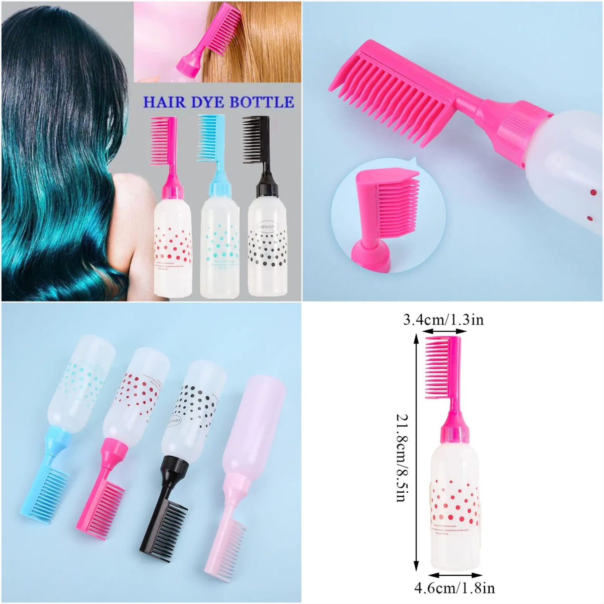 Professional Hair Dye Applicator Comb with Oil Bottle