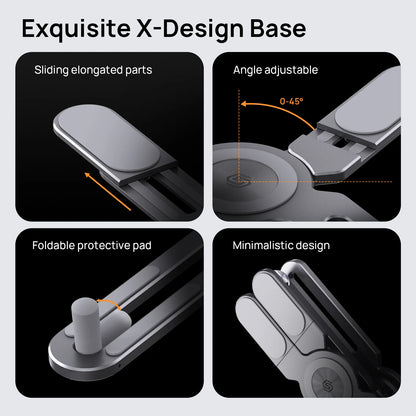 3-in-1 Aluminium laptop stand With Magnetic Phone holder