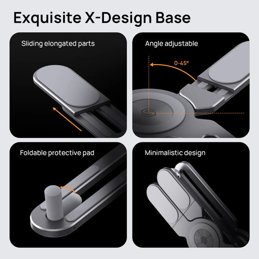 3-in-1 Aluminium laptop stand With Magnetic Phone holder