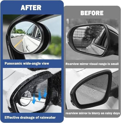 2-in-1 Carbon Fiber Car Blind Spot Mirror & Rain Eyebrow