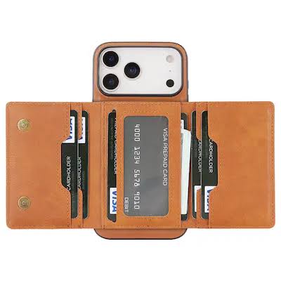 Premium Magnetic Leather Wallet With Mobile Stand