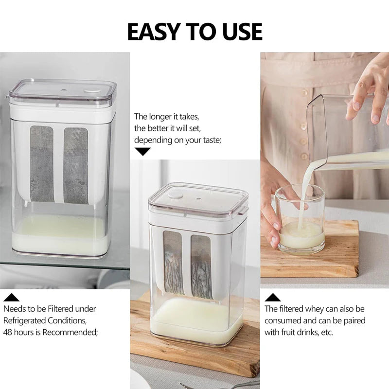 Multifunctional Yogurt Strainer with Storage Box 1100ml